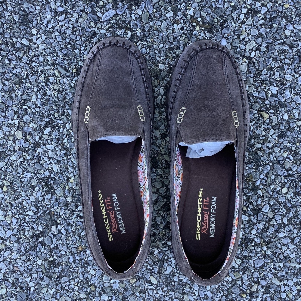Skechers Womens Shoes Size 8.5 Brown Suede Slip On Relaxed Fit Walking Sneakers - Picture 8 of 8